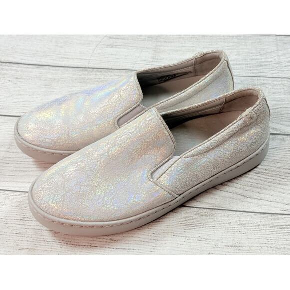 Vionic Pro Avery Iridescent Metallic Silver Slip On Shoes Women's Size 8.5 - Picture 1 of 9